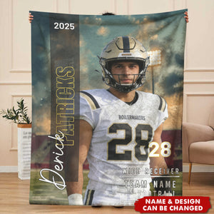 Personalized "MVP Achievement" Ultra-Soft Fleece Football Blanket With Photo & Name - Unique Sports Gift | Graduation Gift For Teen Boys