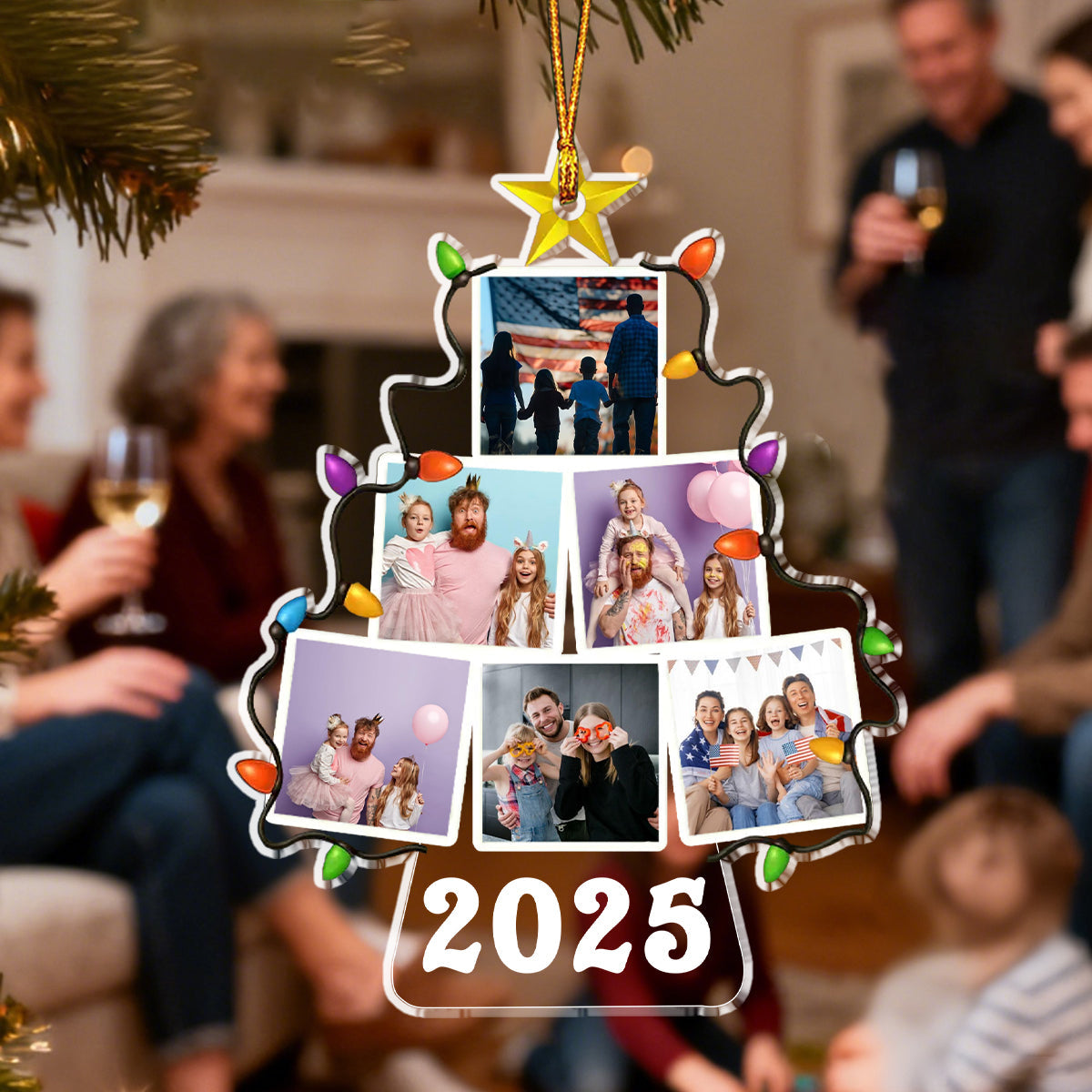 Personalized "Our Family Photo" Christmas Tree Ornament With Year - Fill Every Christmas With Warm Family Memories