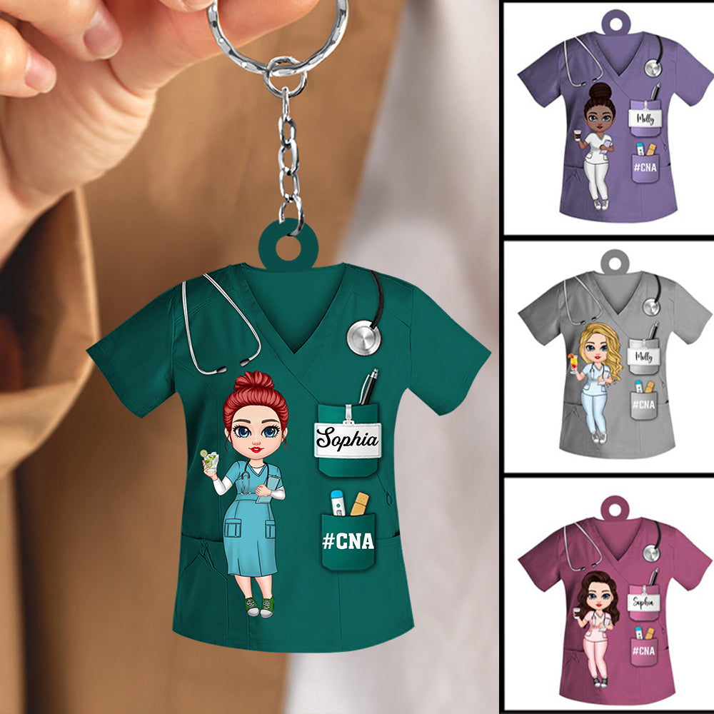 Personalized Nurse Keychain | Customize Name & Uniform | Perfect Graduation Or Nurses' Day Gift For RN, CNA, LPN