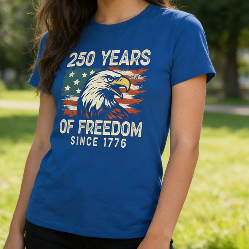 Bald Eagle USA Flag T-Shirt - Creative 250th Anniversary Independence Gift For Veterans