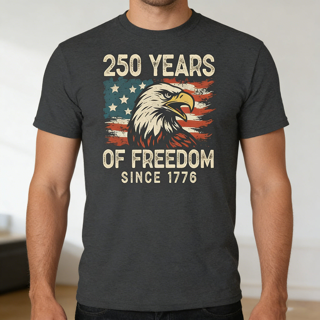 Bald Eagle USA Flag T-Shirt - Creative 250th Anniversary Independence Gift For Veterans