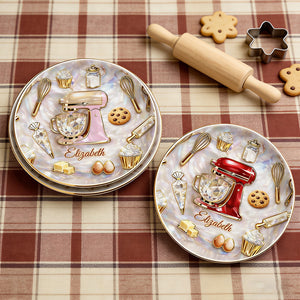 Personalized Baking Ceramic Jewelry Dish With Bespoke Name & Color - Creative Birthday Mother's Day Gift For Mom And Baking Lover