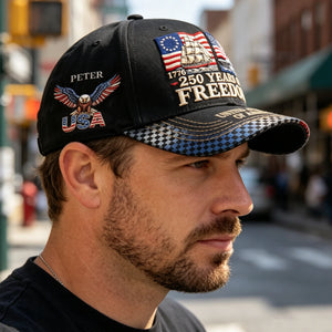 Personalized America 250th Baseball Cap 1776-2026 - 4th Of July Patriotic Apparel