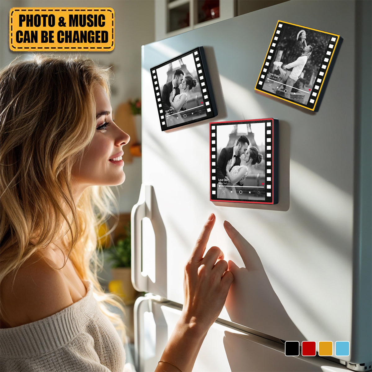 Personalized Colorful Frame Album Music Fridge Magnet With Photo & Music Unique Anniversary Birthday Gift For Her Him