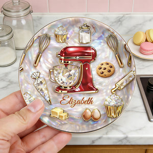 Personalized Baking Ceramic Jewelry Dish With Bespoke Name & Color - Creative Birthday Mother's Day Gift For Mom And Baking Lover