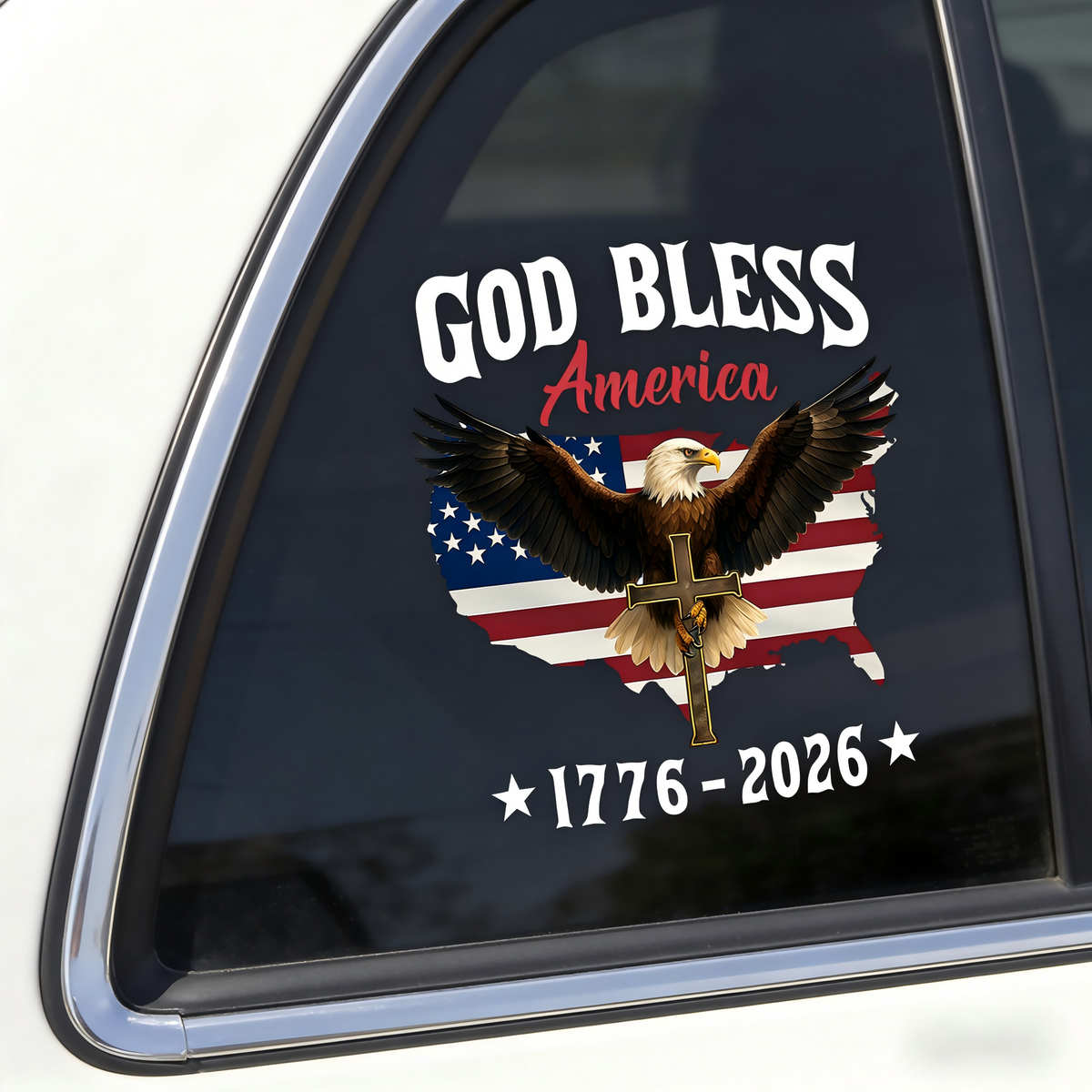 Personalized Car Window Decal Sticker With Design | Patriotic 250th Anniversary GIft For Families
