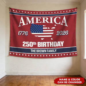 Personalized Double-Sided America 250th Birthday Garden Flag With  Family Name & Color - Patriotic 2026 Independence Day Gift For Proud Patriots
