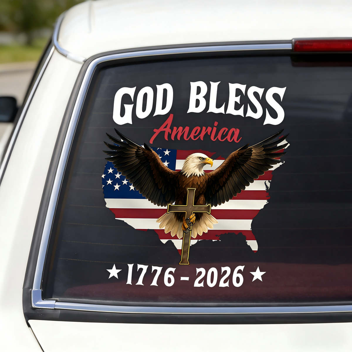 Personalized Car Window Decal Sticker With Design | Patriotic 250th Anniversary GIft For Families