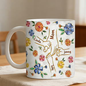 Personalized Mother’s Loving Hands Mug With 1-8 Names | Mother's Day Gifts For Mom Grandma