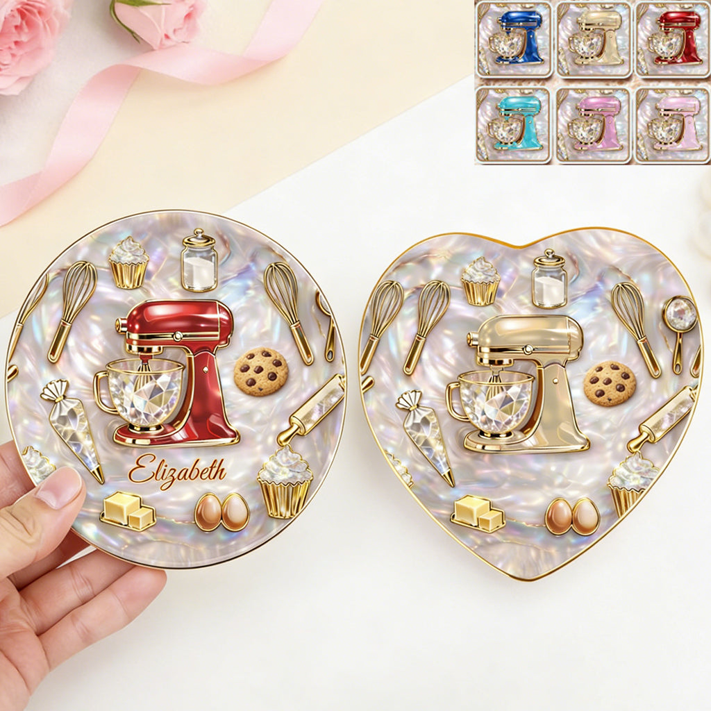 Personalized Baking Ceramic Jewelry Dish With Bespoke Name & Color - Creative Birthday Mother's Day Gift For Mom And Baking Lover