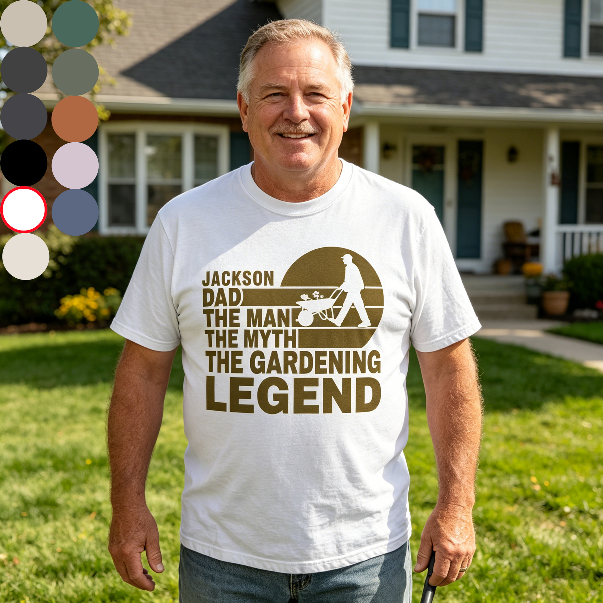 Personalized "The Gardenfather" Funny Gardening Shirt With Name - Father's Day Gift For Grandpa & Dad