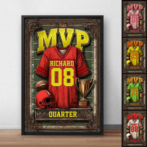 Personalized Homecoming Football Poster With Name & Design,Grit And Glory Gift For Football Son Daughter