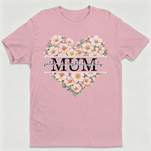 Personalized Heart T-Shirt With Kid Names & Title |  Mother's Day Gift For Mom Grandma