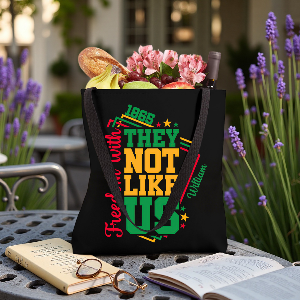 Personalized Tote Bag They Not Like Us Afro Juneteenth 1865 Independence Day