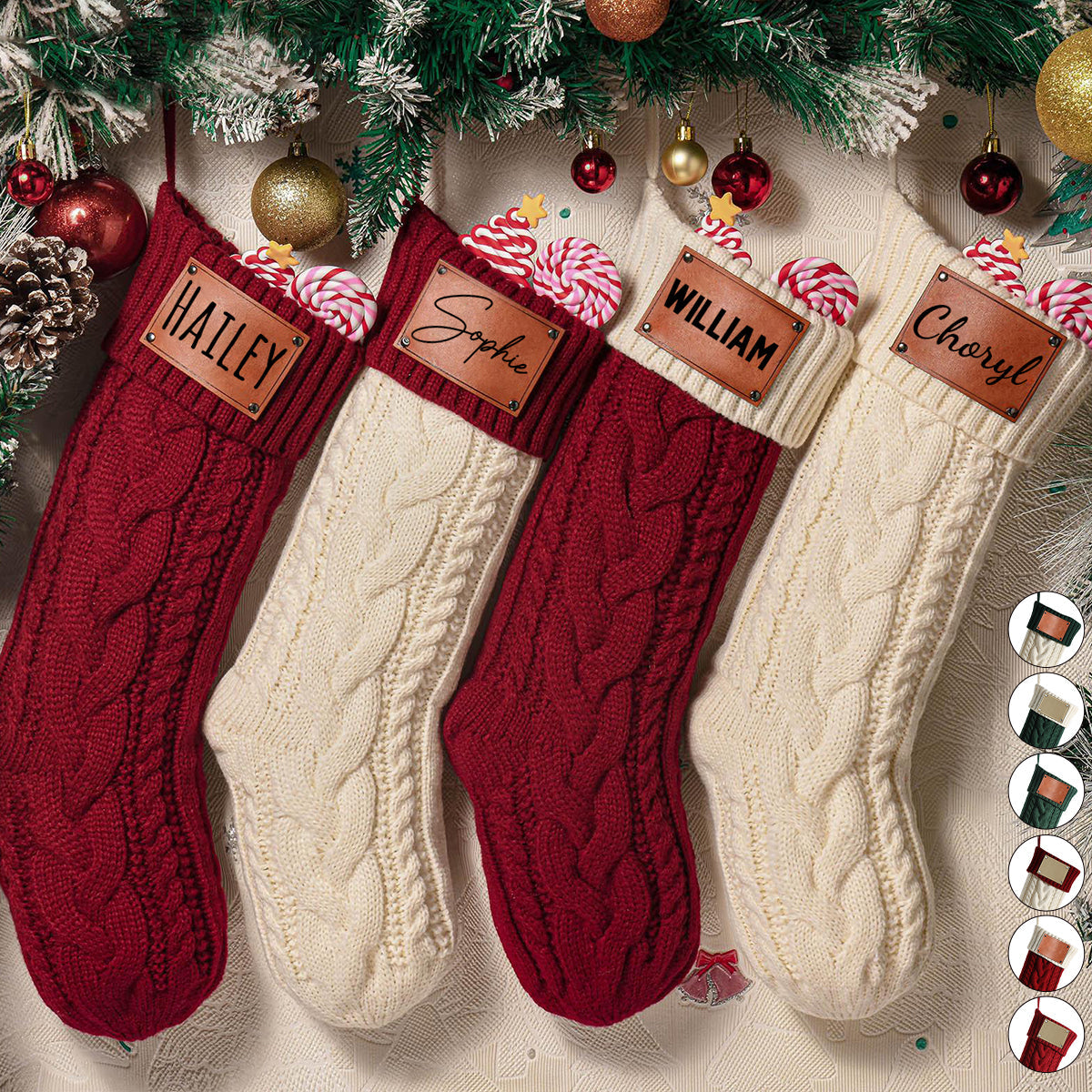 Family Personalized Monogram Christmas Stocking - Custom Embroidered Monogram,Christmas Home Decor For Family & Friends