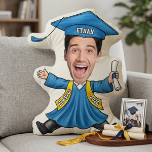Custom Funny Face Class Of 2026 Graduation Shaped Pillow | Gift For Son Daughter
