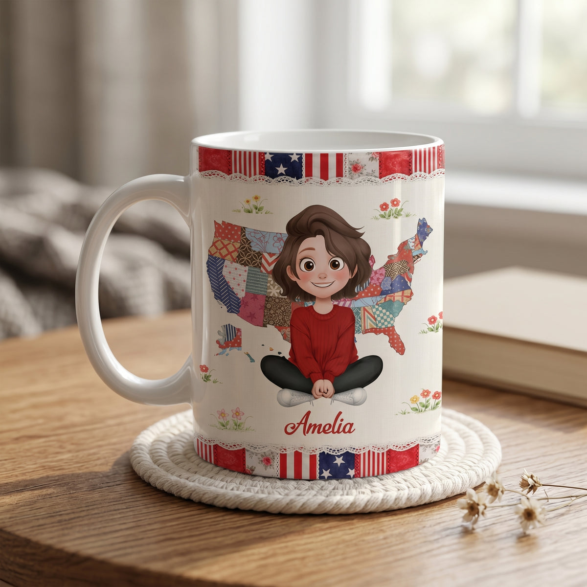 Personalized America 250 Coffee Mug With Name & Character | Unique 4th Of July Gift For Patriotic