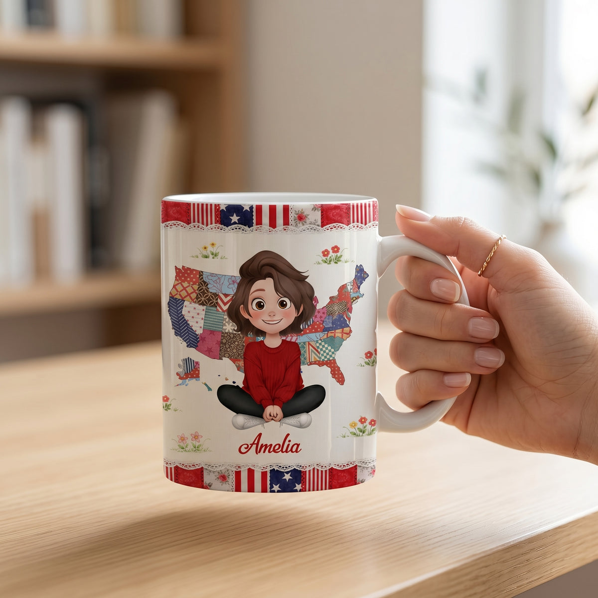Personalized America 250 Coffee Mug With Name & Character | Unique 4th Of July Gift For Patriotic