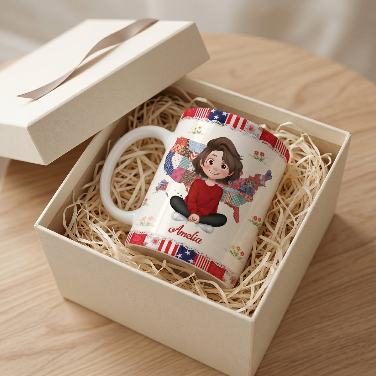 Personalized America 250 Coffee Mug With Name & Character | Unique 4th Of July Gift For Patriotic