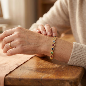 Personalized Thank You Mom Bracelet With 1-10 Birthstones |  Mother's Day Gift For Mom