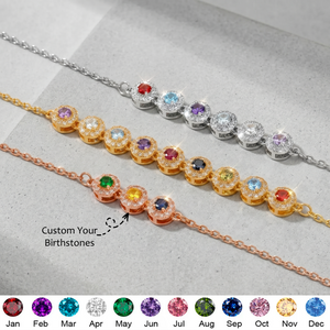 Personalized Thank You Mom Bracelet With 1-10 Birthstones |  Mother's Day Gift For Mom