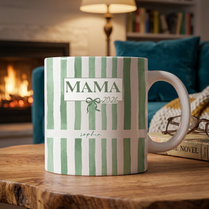 Personalized  Striped Mug With 1-8 Kid Names & Titles | Creative Mother’s Day Gift For Mama Nan