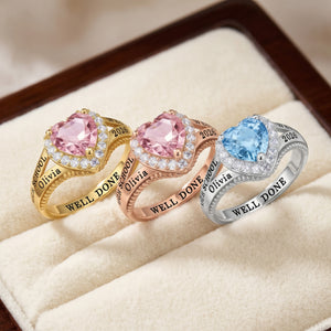 Personalized Class Ring With Name & Birthstone | Creative 2026 Graduation Gift For Daughter