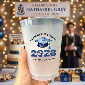 Personalized Class Of 2026 Frosted Graduation Cups With Name & Color |  Party Gifts For Him Her