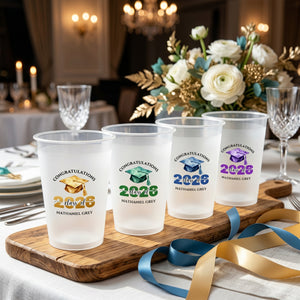 Personalized Class Of 2026 Frosted Graduation Cups With Name & Color |  Party Gifts For Him Her