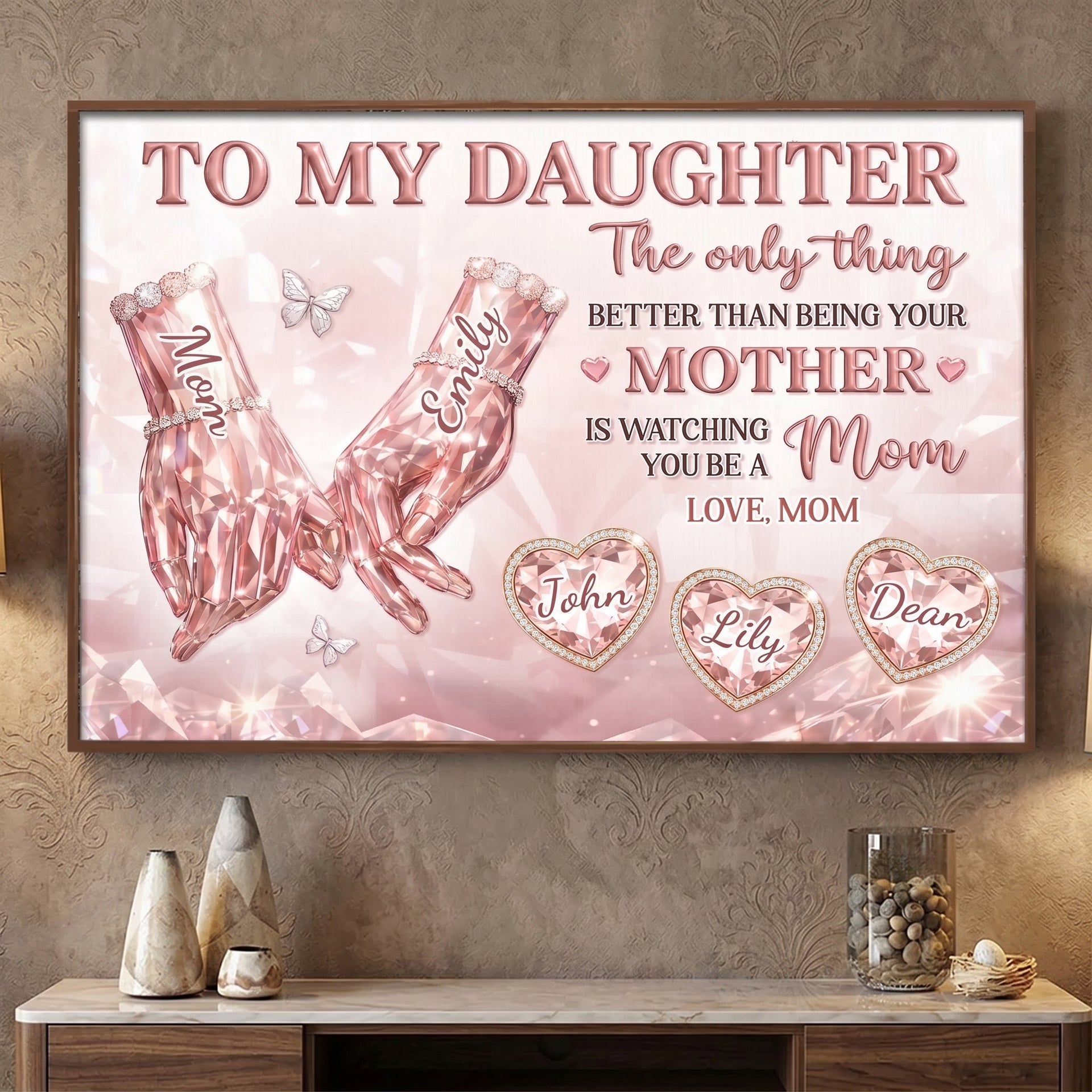 Customized Motherhood Looks Beautiful On You Poster With 1-4 Names | Mother's Day Gifts For Daughter