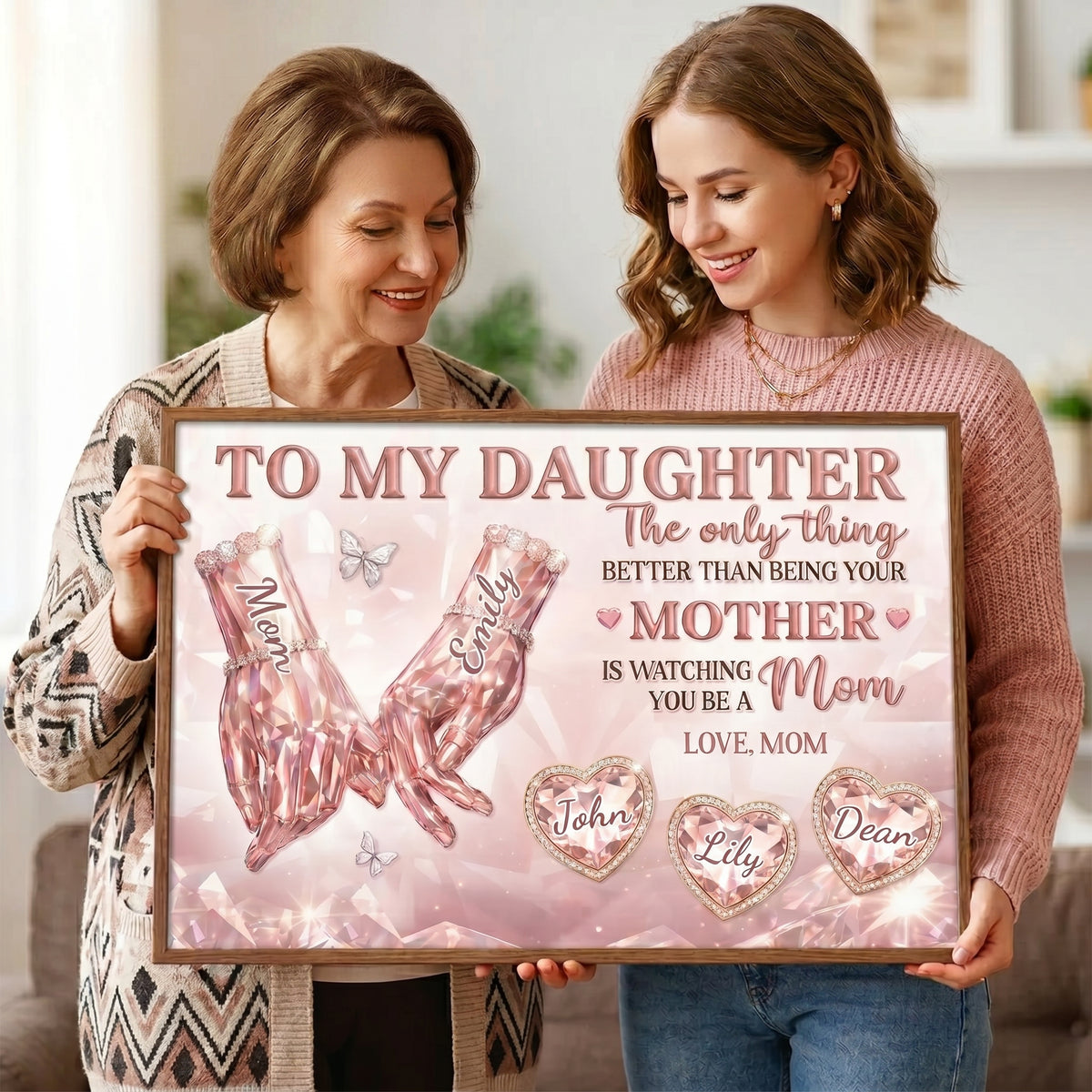 Customized Motherhood Looks Beautiful On You Poster With 1-4 Names | Mother's Day Gifts For Daughter