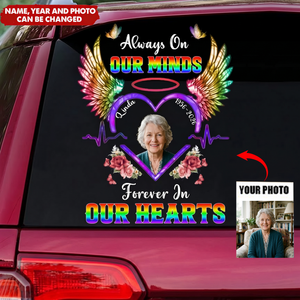 Personalized Angel Wings Memorial Decal With Name & Photo & Year | Gift For Loss Of Loved One