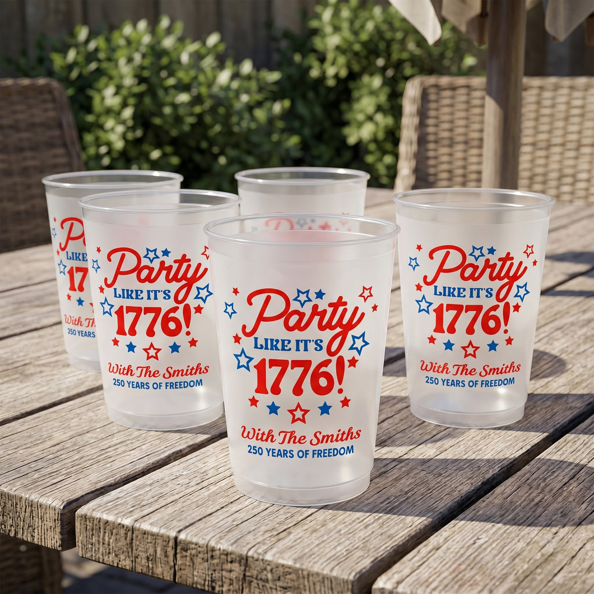 Personalized Frosted Party Cups With Name | Creative America 250th Anniversary Gift For Family