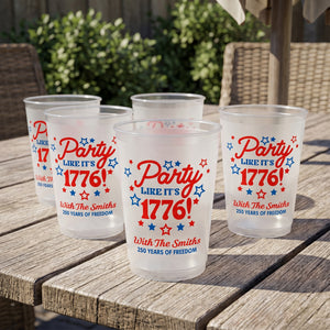 Personalized Frosted Party Cups With Name | Creative America 250th Anniversary Gift For Family