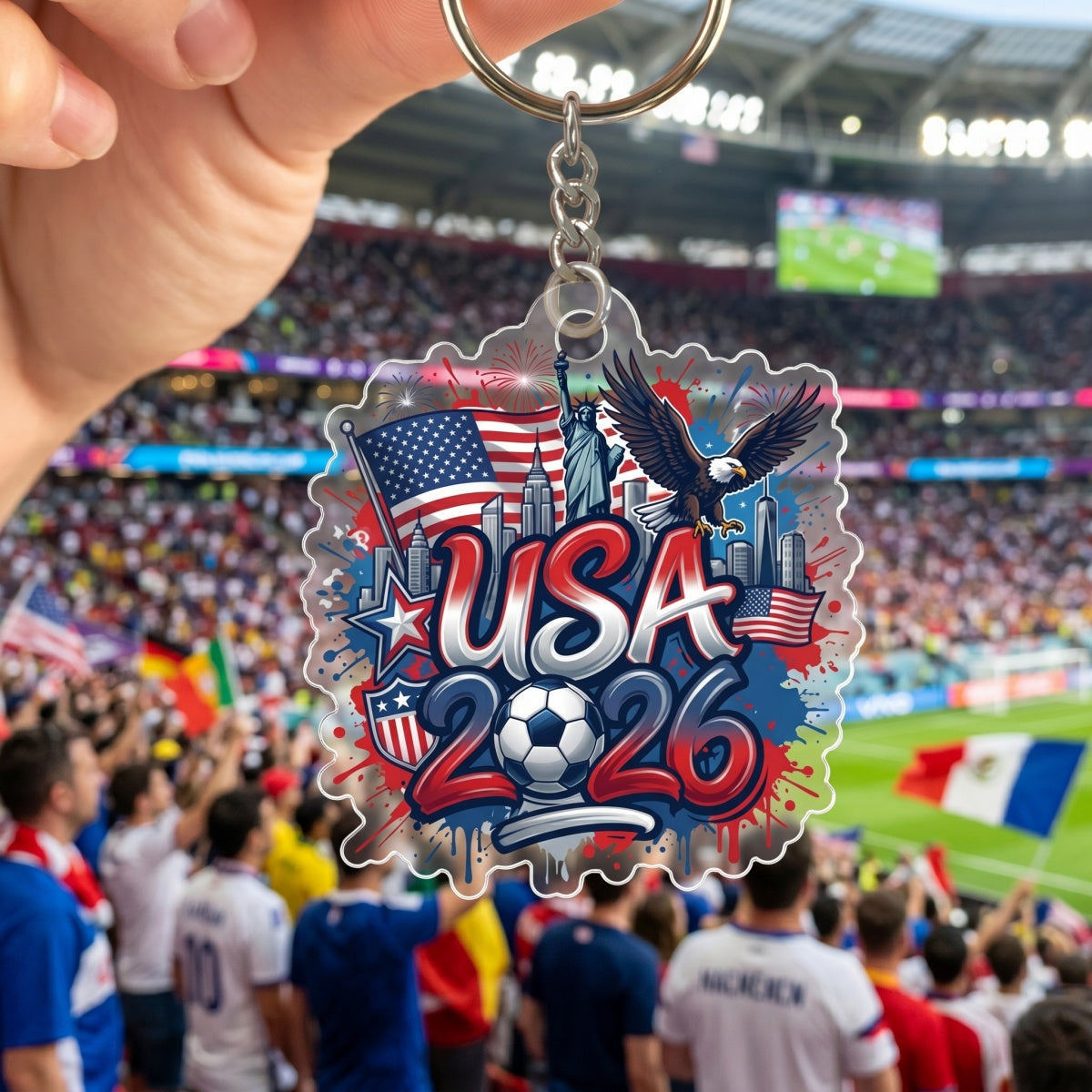 Personalized 2026 Soccer Country Acrylic Keychain | Perfect Keepsake For Team Supporters