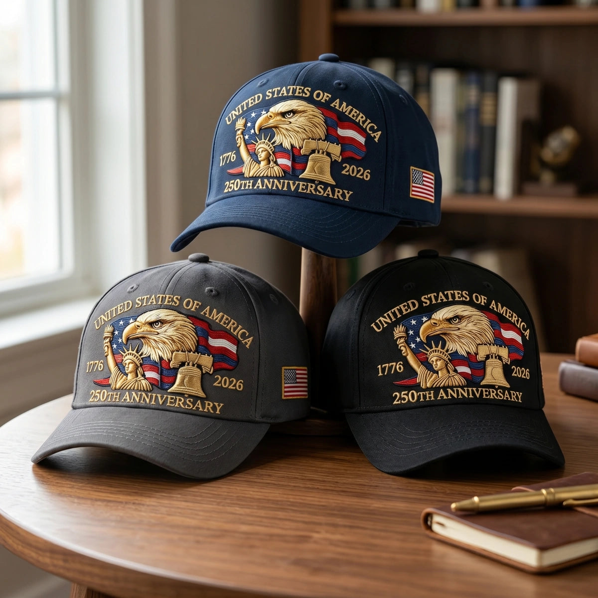Vintage Baseball Cap - American Eagle Liberty Bell Design - Historic 250th Anniversary Gift For Family