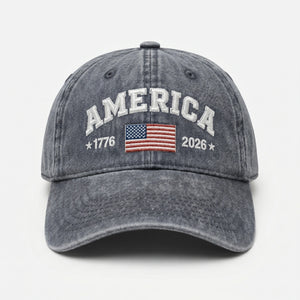 Vintage America 1776-2026 Flag Baseball Cap  - Historical 250th Anniversary Gift For Him Her