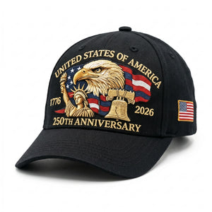 Vintage Baseball Cap - American Eagle Liberty Bell Design - Historic 250th Anniversary Gift For Family