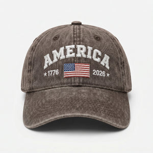 Vintage America 1776-2026 Flag Baseball Cap  - Historical 250th Anniversary Gift For Him Her