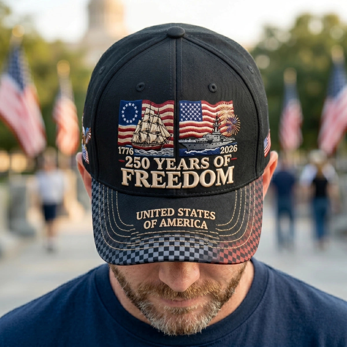 Personalized America 250th Baseball Cap 1776-2026 - 4th Of July Patriotic Apparel