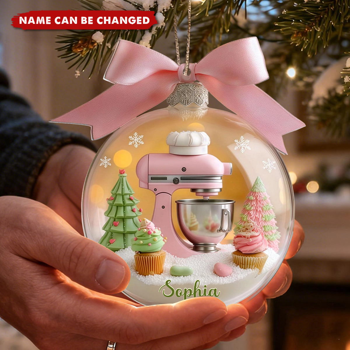 Personalized Baking Mixer Christmas Acrylic Ornament With Name | Kitchen Decoration | Best Gift For Chef Baking Lover