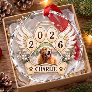 Personalized Pet Memorial Glass Ornament 2026 | Christmas Remembrance Gift For Pet Lover