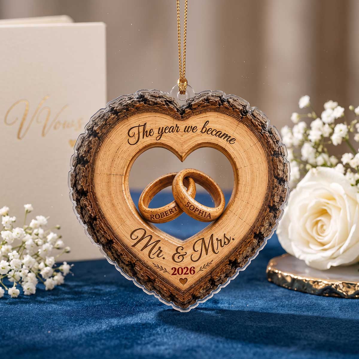 Personalized "The Year We Became Mr. & Mrs." Acrylic Ornament | Christmas Anniversary Gift For Newlyweds