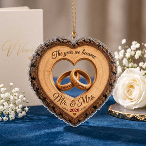 Personalized "The Year We Became Mr. & Mrs." Acrylic Ornament | Christmas Anniversary Gift For Newlyweds