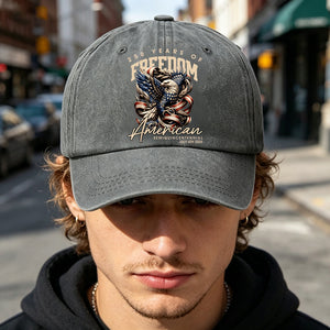Vintage Denim Eagle USA 250 Years Freedom Cap - Independence Day Gift