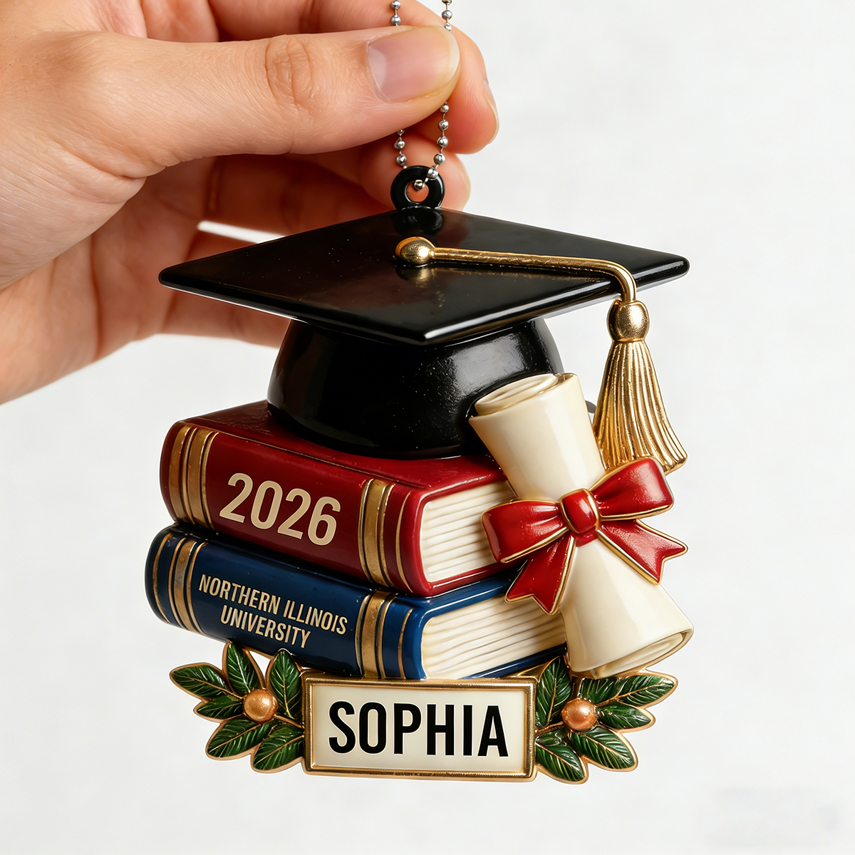 Personalized 2026 Graduation Excellence Wood Car Hanging Ornament With Names & Year | Inspiring Gift For Graduates and Students