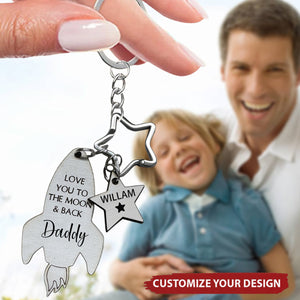 Personalized Keychain - Love You To The Moon And Back