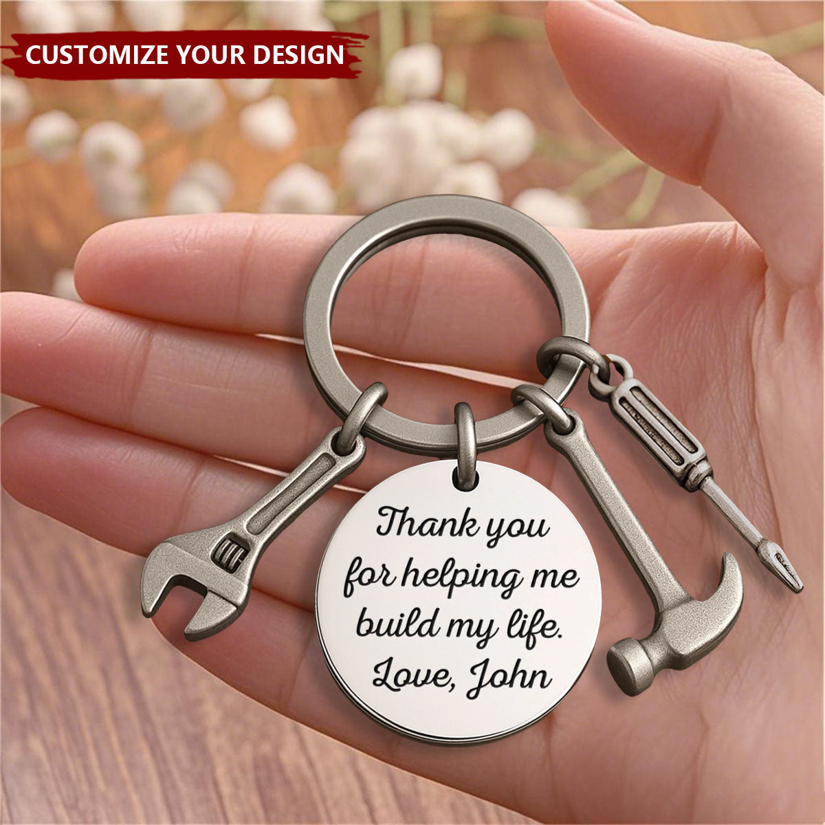Family Personalized Keychain - Life's Better When Built With You For Dad For Him Father's Day Gift