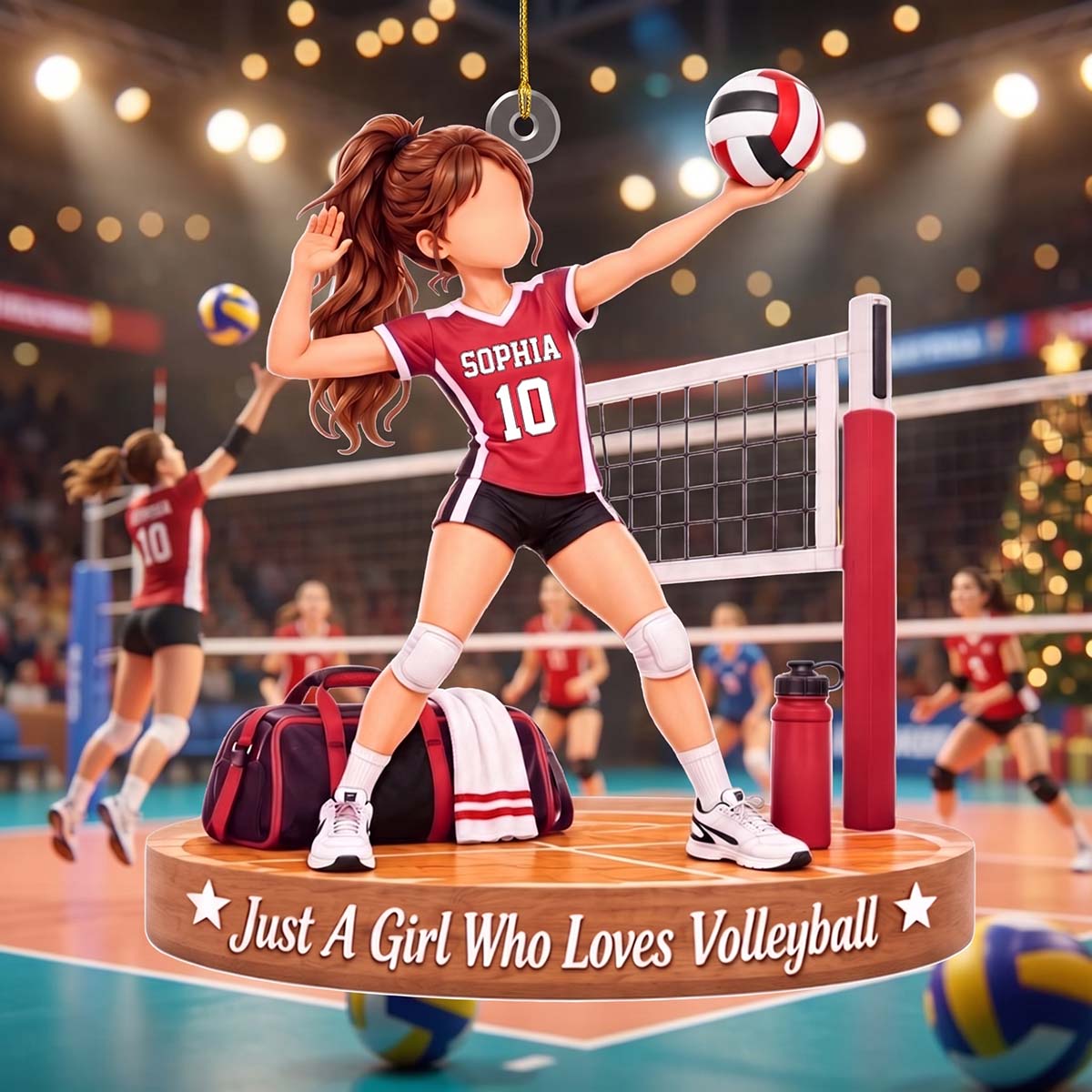 Personalized Volleyball Girl Acrylic Ornament - Christmas Gift For Teen Girls Volleyball Lover