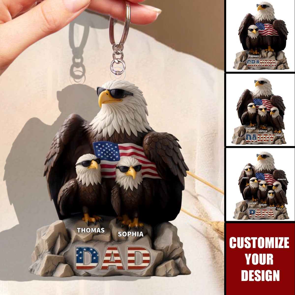 Personalized Acrylic Keychain - Be Cool And Spread Your Wings, Father's Day, Gift For Dad, Grandpa